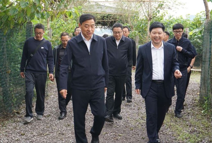 北碚区区长卓大林一行莅临市蚕科院调研指导